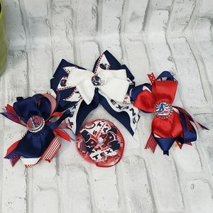 Handmade Texans Hair Bows and Hair Band